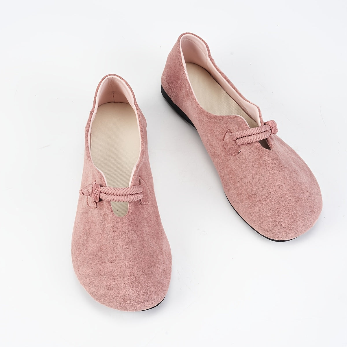 Women's Soft Sole Brown Flats, Slip-On Casual Shoes, Non-Slip Rubber