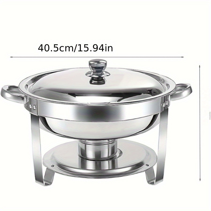 Stainless Steel Buffet Stove Set for Home Use with Detachable Cloche and Round Insulation Stove