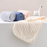 Women’s Quick-Dry Hair Towel Wrap Ultra-Absorbent Coral Fleece Double-Layer Polyester