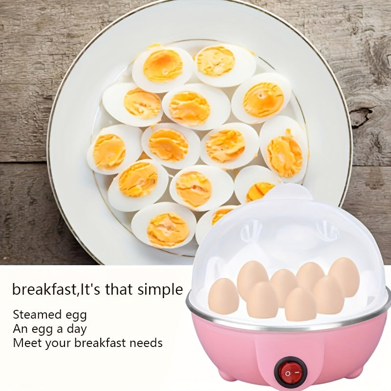 7 tuxum sigʻimi avtomatik oʻchirish tuxum pishiruvchi, zanglamaydigan poʻlatdan yasalgan isitish plitasiga ega