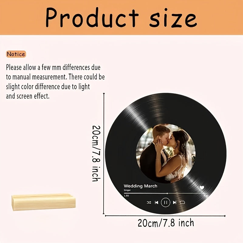 Прямоугольная деревянная фоторамка для отображения виниловых пластинок, персональный подарок на свадьбы и праздники