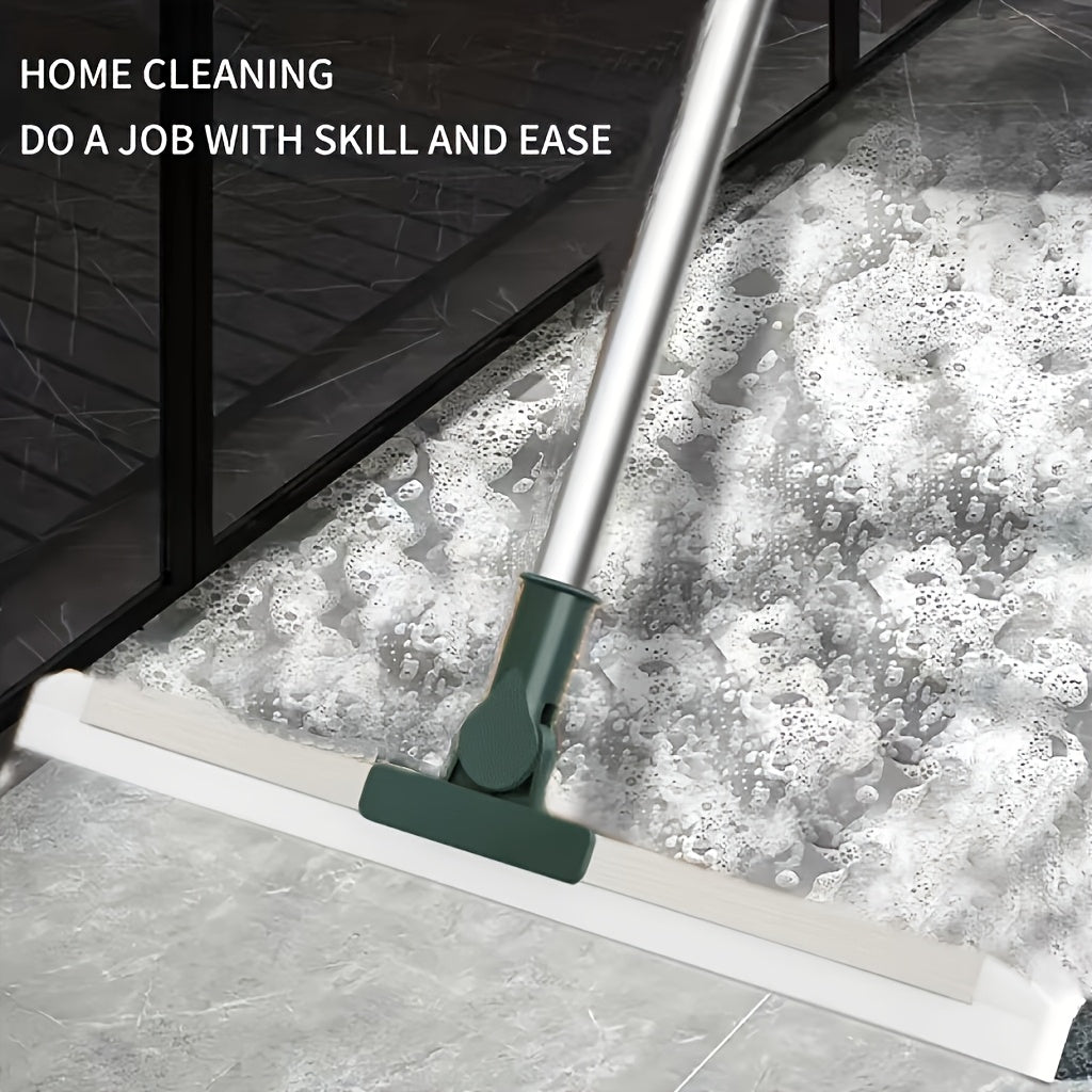 Ko'p funksiyali squeegee, plastik mop bilan, bir nechta yuzalarda foydalanish uchun silikon boshga ega, yashash xonasi, yotoqxona, hammom, hojatxona va oshxonada nam va quruq tozalash uchun ideal.