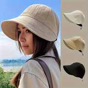 Women's Wide Brim Sun Hat UPF UV Protection Adjustable Drawstring Foldable Braid Polyester Outdoor
