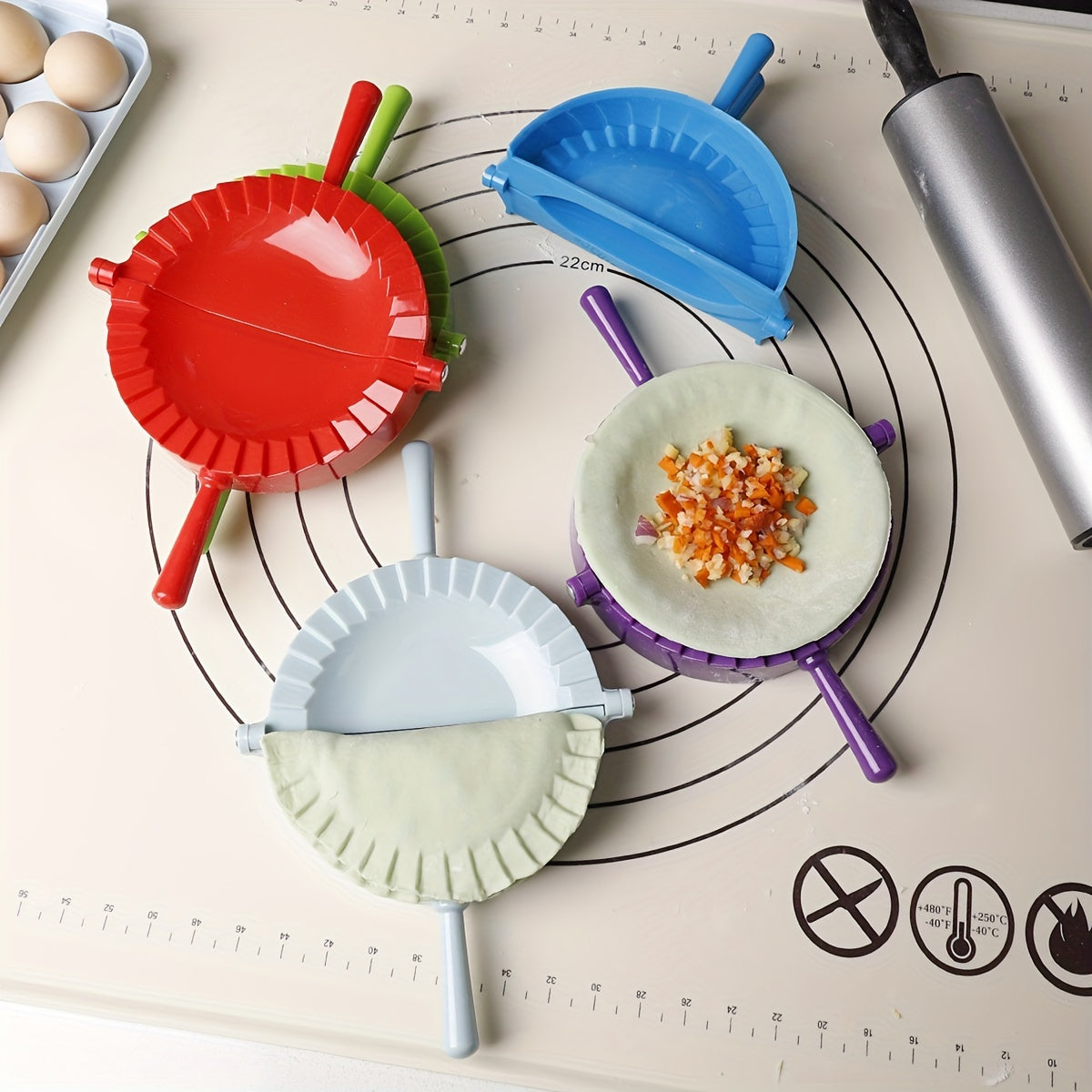 Большая пластиковая форма для пирогов и пельменей для домашних выпечек и печенья, яркие цвета