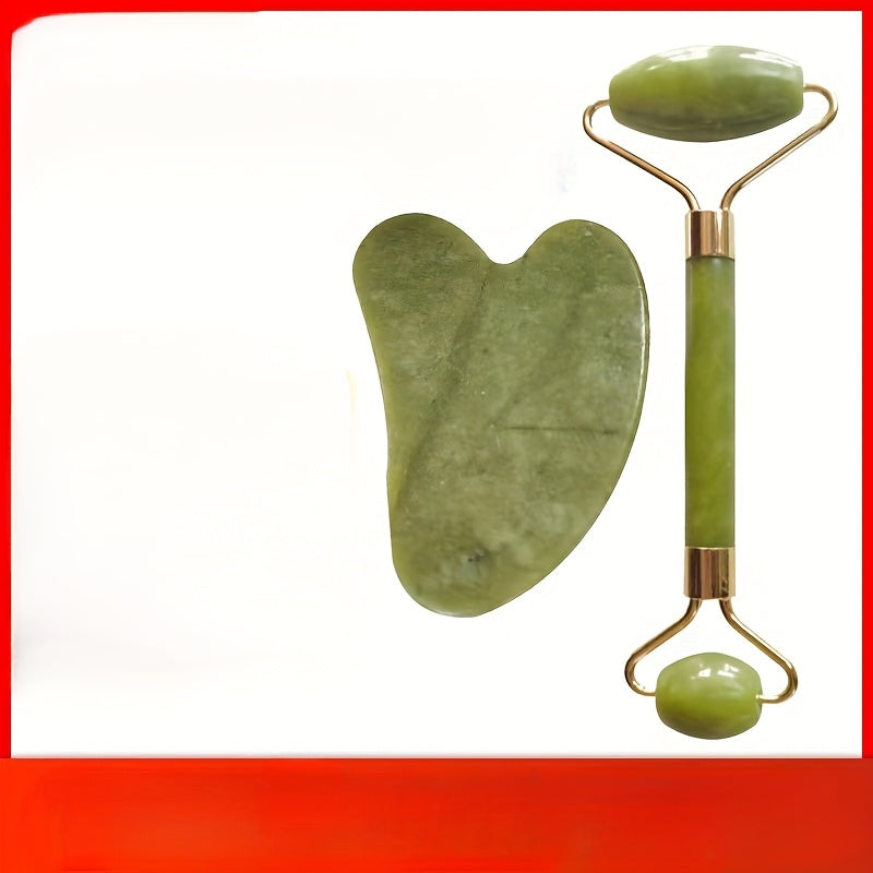 Xiuyan jadeli rolik va qirqish taxtasi to'plami tabiiy yuz massaji va go'zallik uchun.