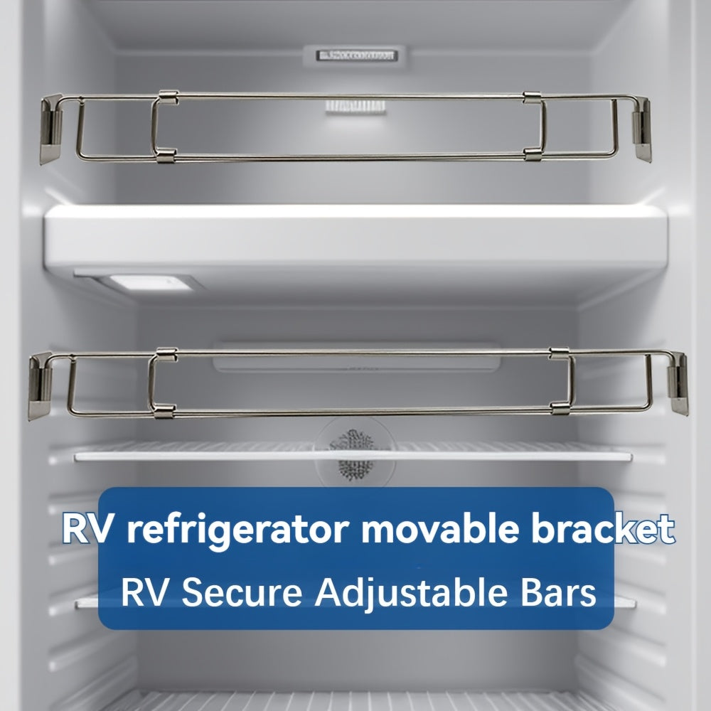 Stainless Steel RV Refrigerator Safety Bar Adjustable Camper Fridge Strap