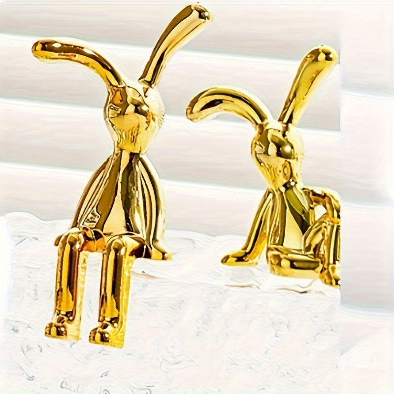 Silver-Plated Resin Rabbit Ornaments for Home Decor Easter Gift
