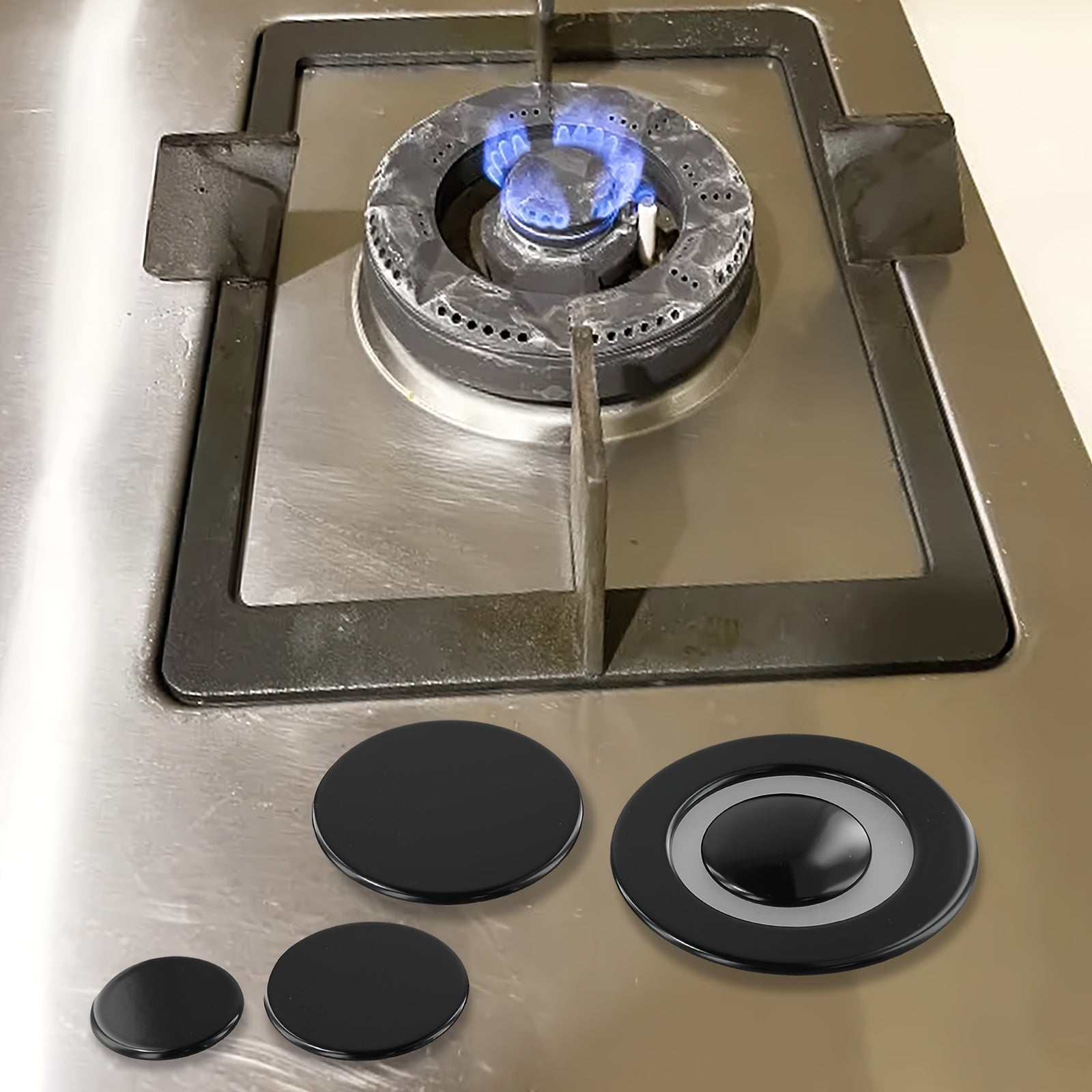 4 piezas de quemadores de gas de hierro negro para cocinas SABAF