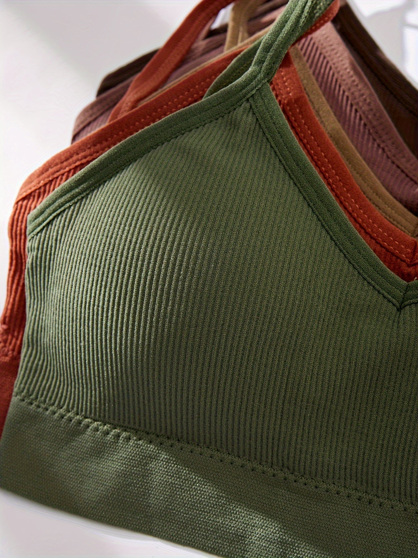 Women’s Ribbed Cotton Lingerie Set with Cami Bra and Panties