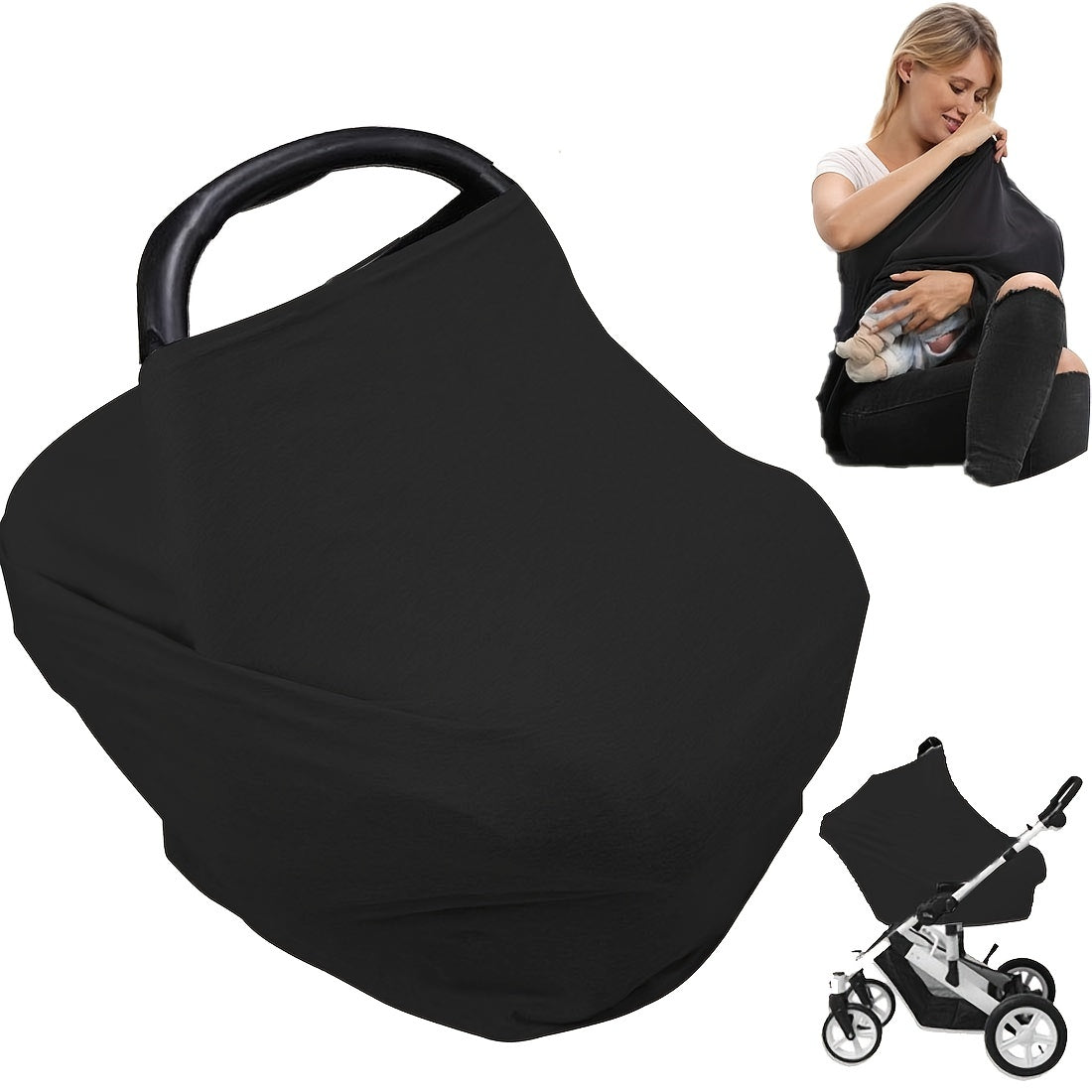 Baby Car Seat Cover with Elasticity for Breastfeeding and Baby Comfort