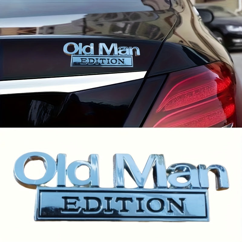 3D Old Man Zinc Alloy Metal Car Sticker Unique Eye-Catching Design