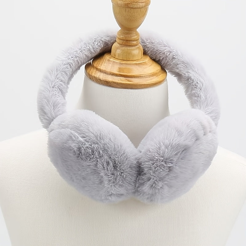 Women's Plush Earmuffs Winter Warm Comfortable Elastic Fit Polyester Fiber