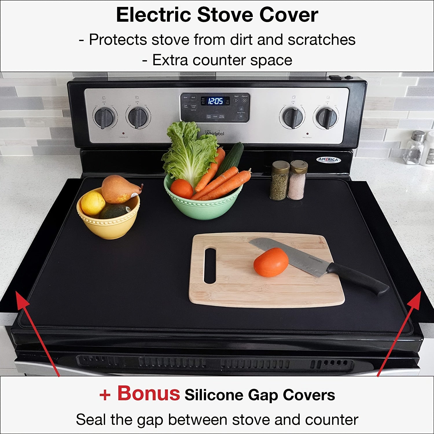 Silicone Stove Top Cover Heat-Resistant Non-Slip Spill Protector for Kitchen and Dining