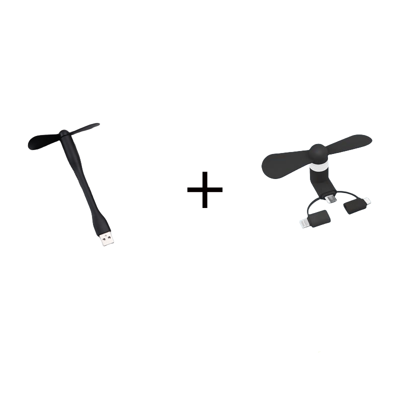 Mini USB Fans and 3-in-1 Phone Fan Set Portable Flexible Cooling Fans for Mobile Devices and Laptops