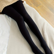 Women's Opaque High-Waisted Slim Footed Pantyhose Solid Color