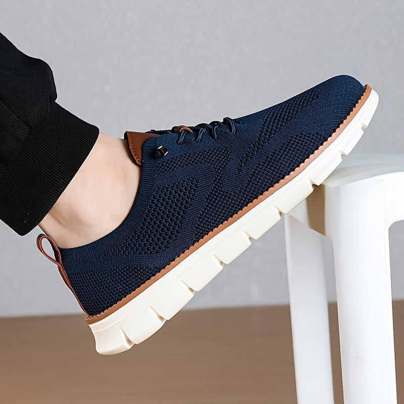 Zapatillas de malla para hombre, deportivas casuales con cordones para correr y uso diario