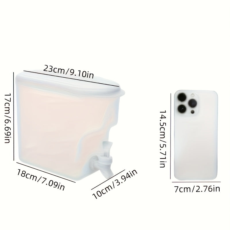 Large Capacity White Plastic Refrigerator Drink Dispenser with Faucet for Juice Lemonade Tea