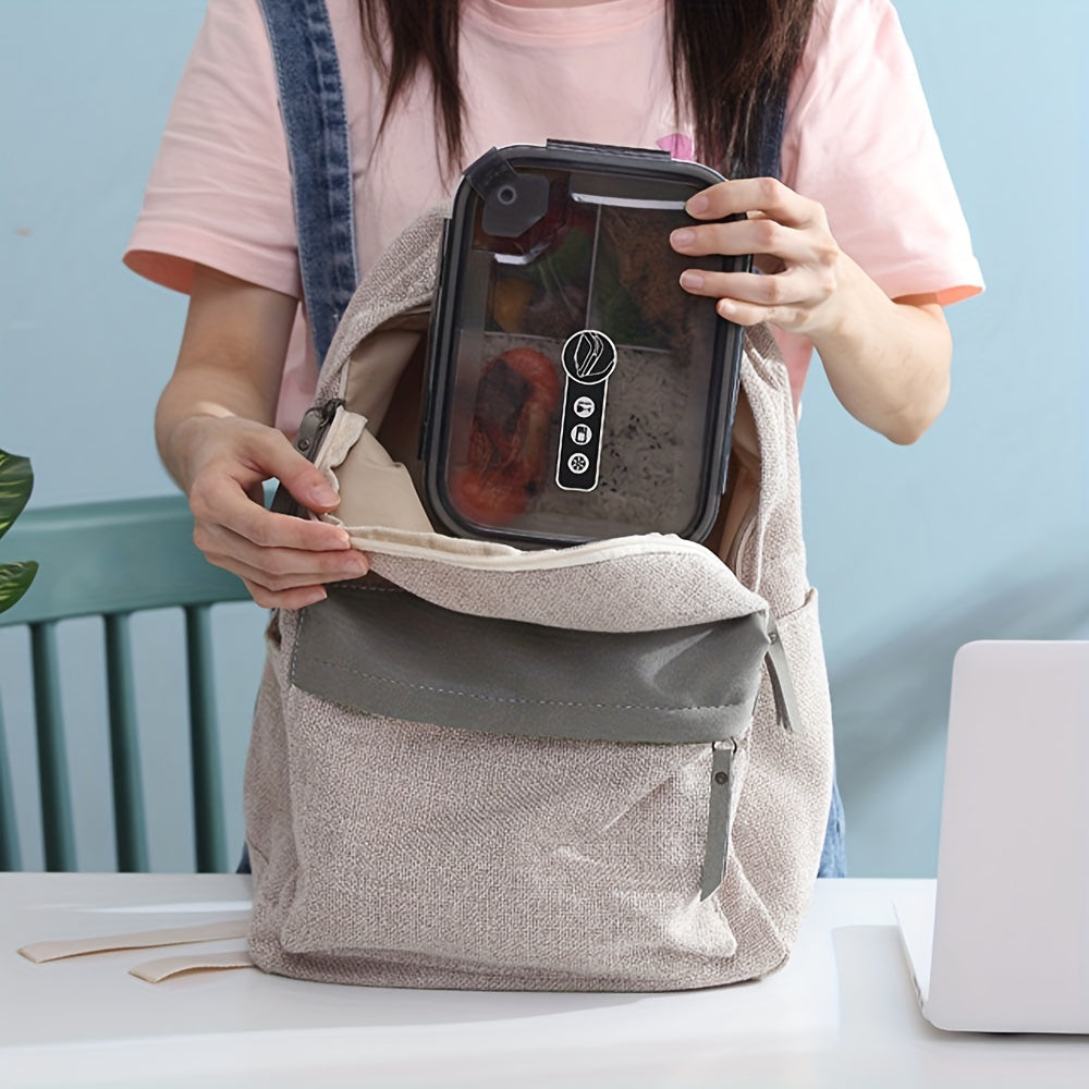 Multi-Functional Plastic Lunch Box with Dividers, Microwave Safe, Square Container