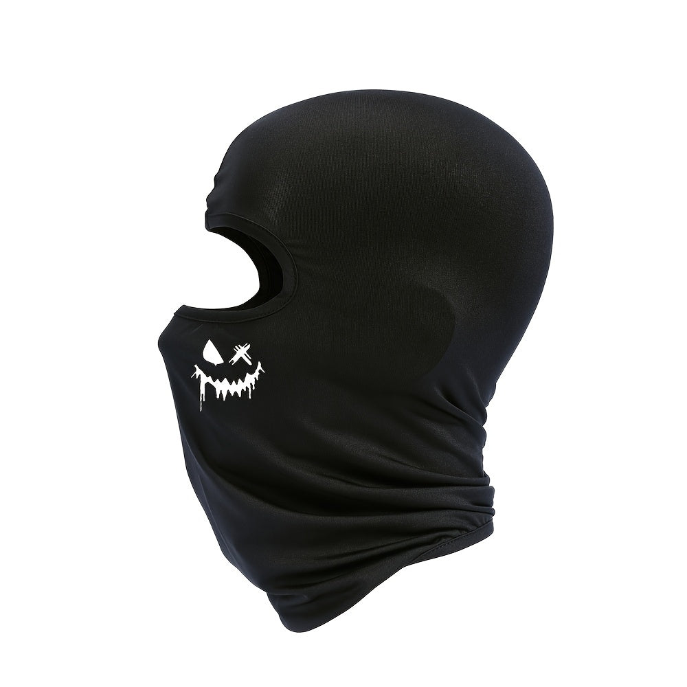 Unisex Ski Mask Balaclava with Smiling Face Print UV Protection Windproof for Snowboarding and Motorcycle Riding