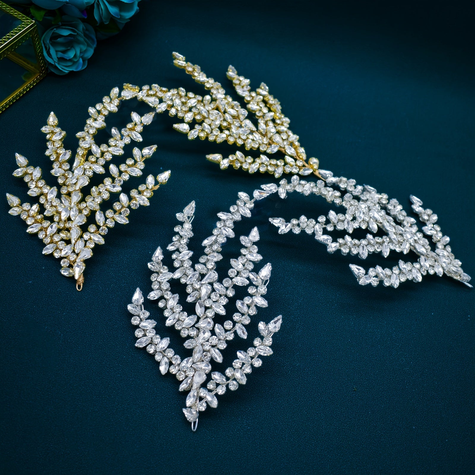 Wedding Tiara Crown with Crystal Rhinestones for Brides and Women