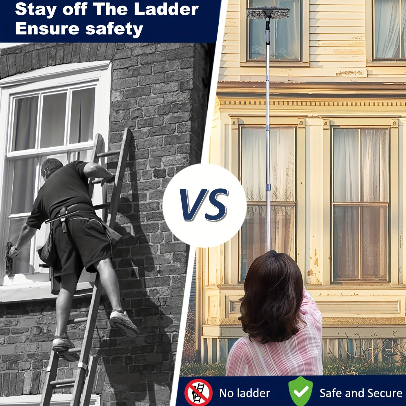 Yengil alyuminiy tayoq to'siq tozalagich, tortiladigan dizayn – mustahkam zanglamaydigan po'latdan yasalgan tutqich, o'rtacha cho'tka qattiqligi, tijorat tozalash uchun ideal