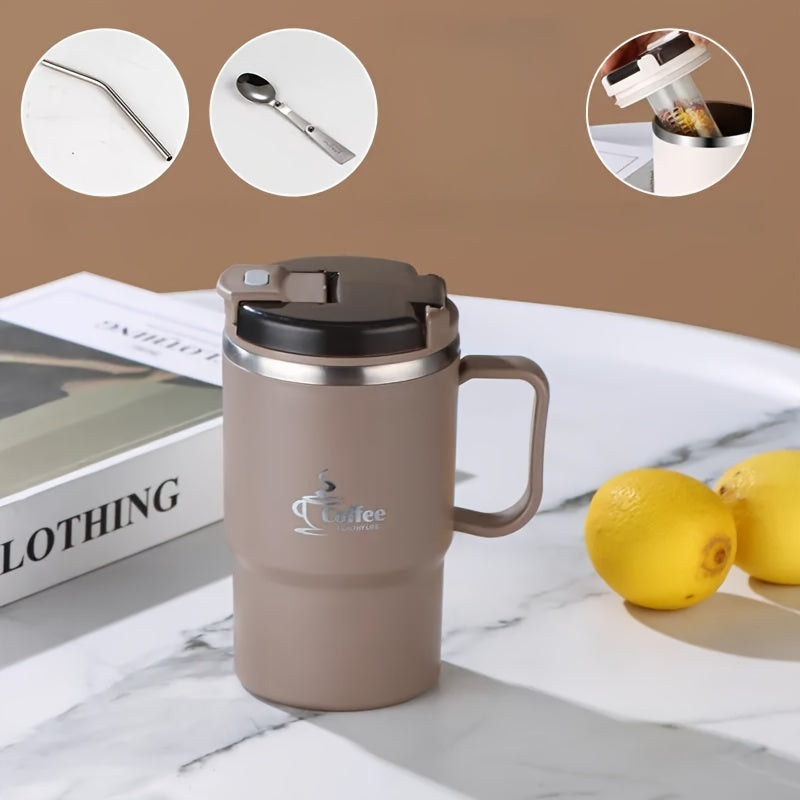 550ml Stainless Steel Coffee Mug with Lid and Tea Infuser for Office and Travel
