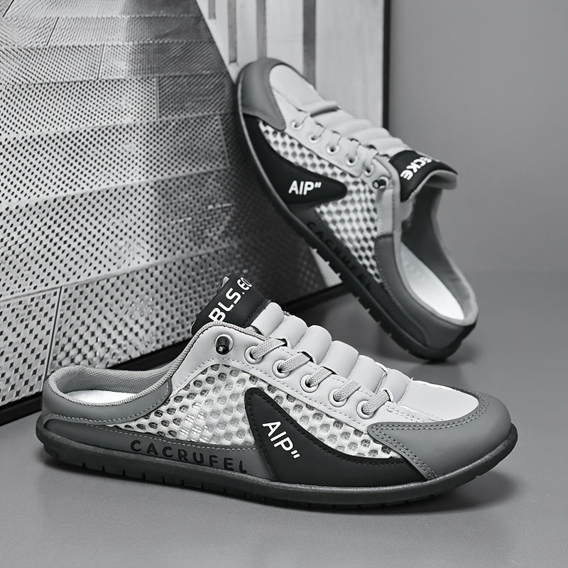 Men's Casual Slip-On Half Slippers with Anti-Slip Wear-Resistant PVC Sole