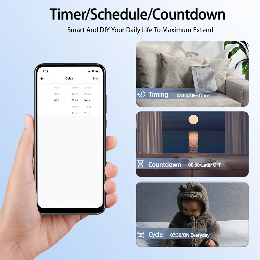 Interruptor inteligente WiFi de 16A para automatización del hogar, control por voz compatible con Alexa y Google Assistant