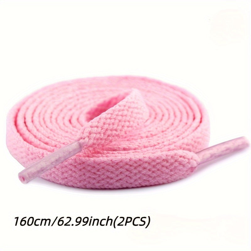 2 пары плоских повседневных спортивных шнурков для кроссовок, белые, 45 дюймов