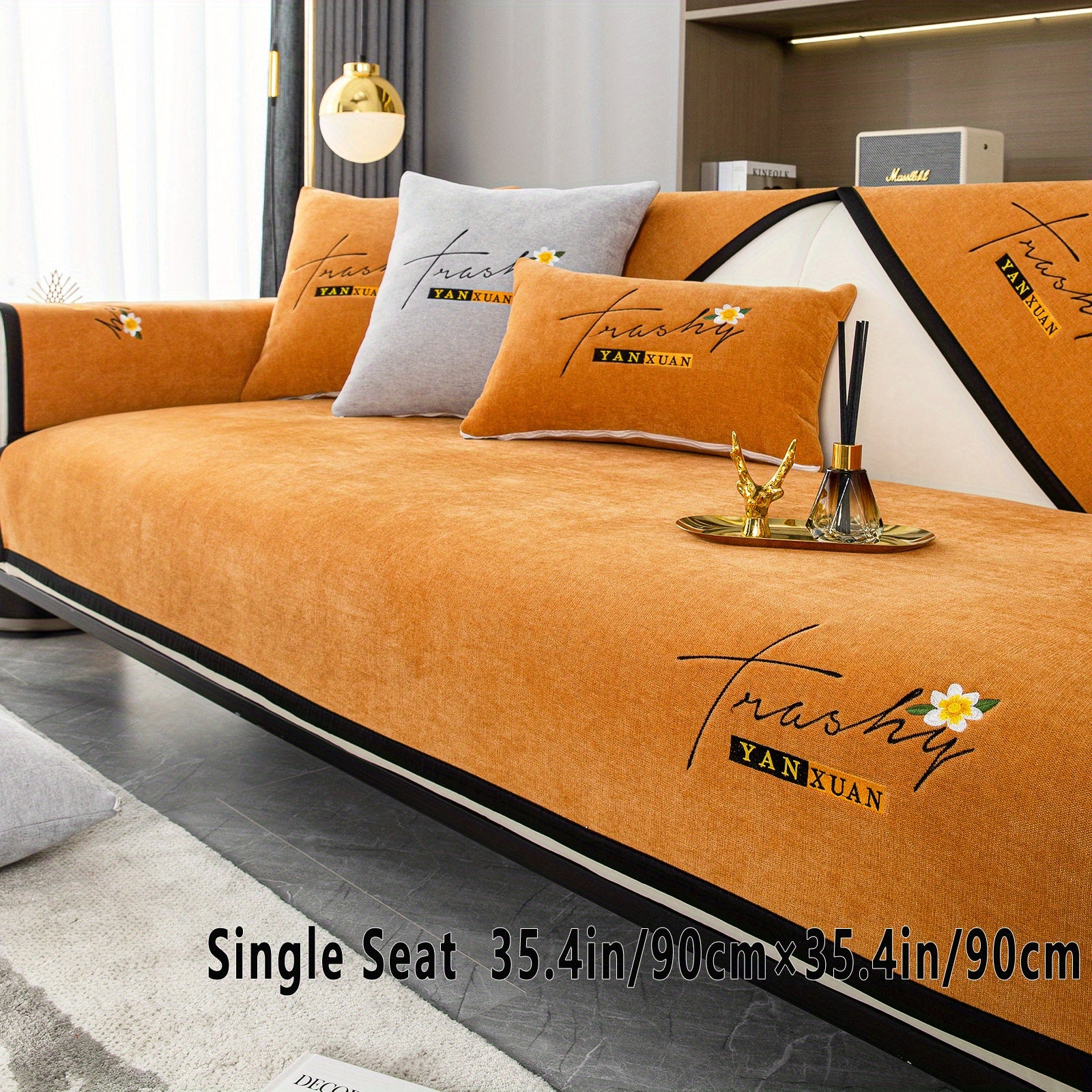 Chenille Sofa Slipcover All Seasons Protects Furniture and Enhances Home Decor