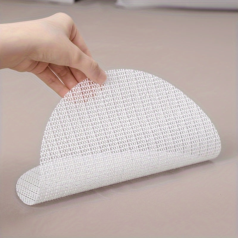 4-Pack White Non-Slip Mattress Grip Pads Woven Nylon Bed Sofa Slippage Prevention