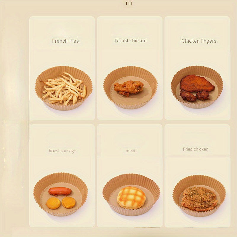 Havo fritüri uchun yopishmaydigan qog'oz qoplamalari, bir martalik, 1L sig'imli, 220W quvvatli, savat bilan, havo fritüri, pech, pishirish, bayram uchun mos. 20ta, 35ta va 45tadan mavjud.