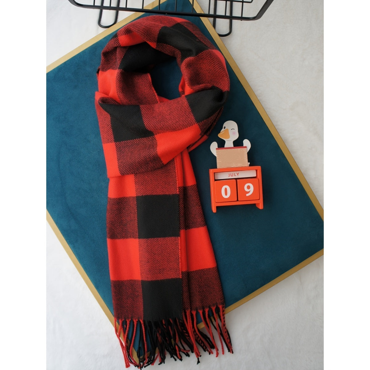 Britaniya uslubidan ilhomlangan iliq va qulay plitka sharf - Imitatsiya kashemirdan tayyorlangan, kuz/qish uchun mukammal, juftlik uchun sovg'a uchun ideal, yorqin ranglar, koreys dizayni