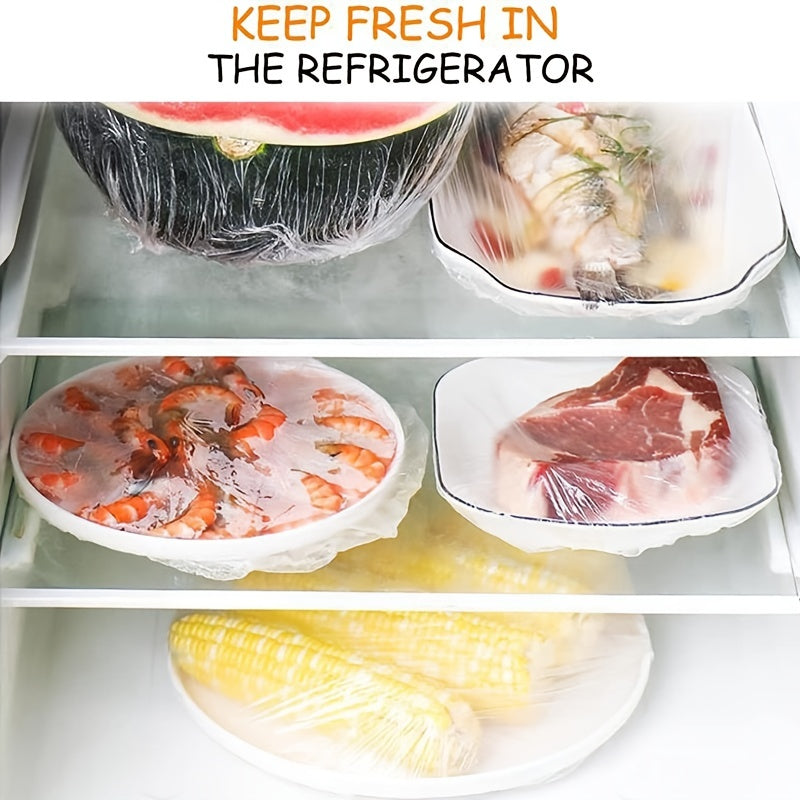 Disposable Food Wrap 100 Count Transparent Stretchable Elastic Kitchen Restaurant