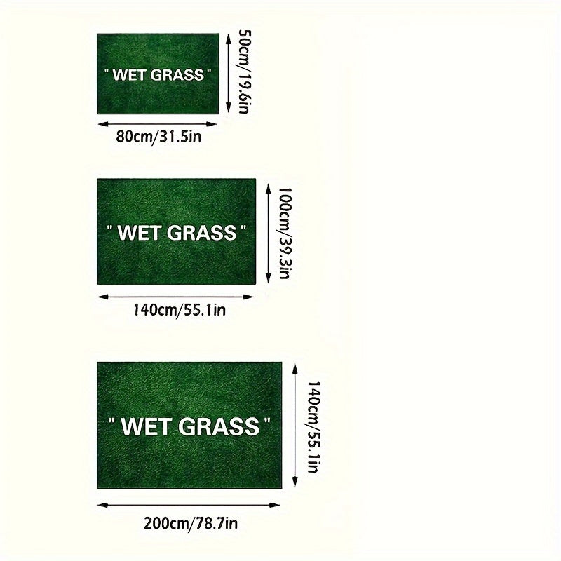 Green Grass Area Rug Non-Slip Machine Washable for Living Room Bedroom Kitchen