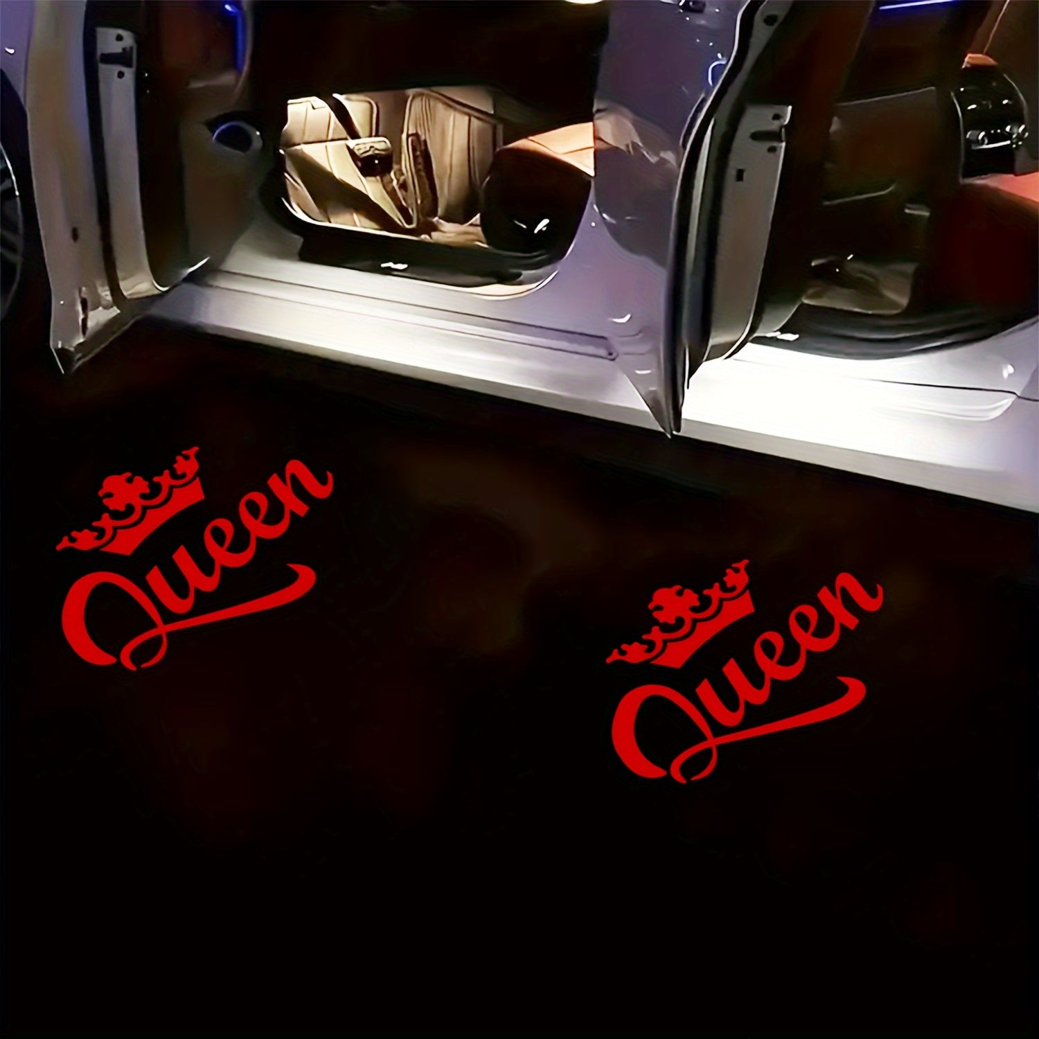 Queen Pattern Car Door Welcome Projection Light LED Shadow Lamp for All Vehicles