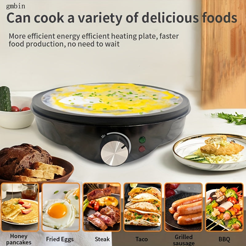 12-Inch Electric Crepe Maker Non-Stick Aluminum Coating 220-240V Home Crepe Pan