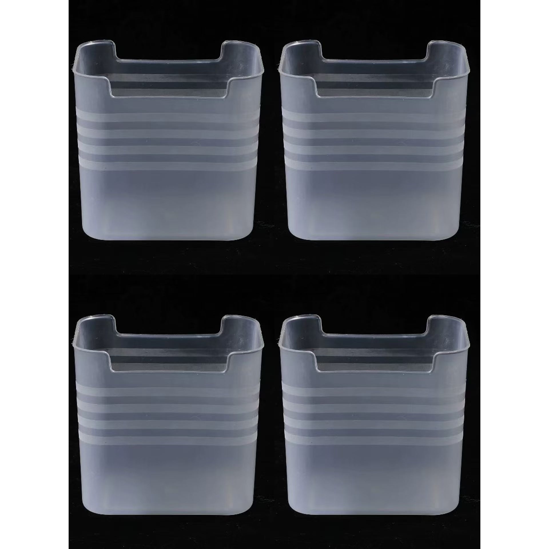 4pcs Clear Plastic Storage Boxes for Refrigerator, Stackable Pantry Organizer