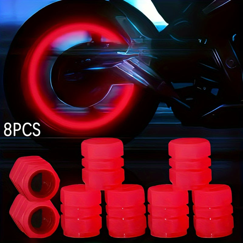 Glow in Dark Plastic Tire Valve Stem Caps for Cars Bikes Motorcycles Pack