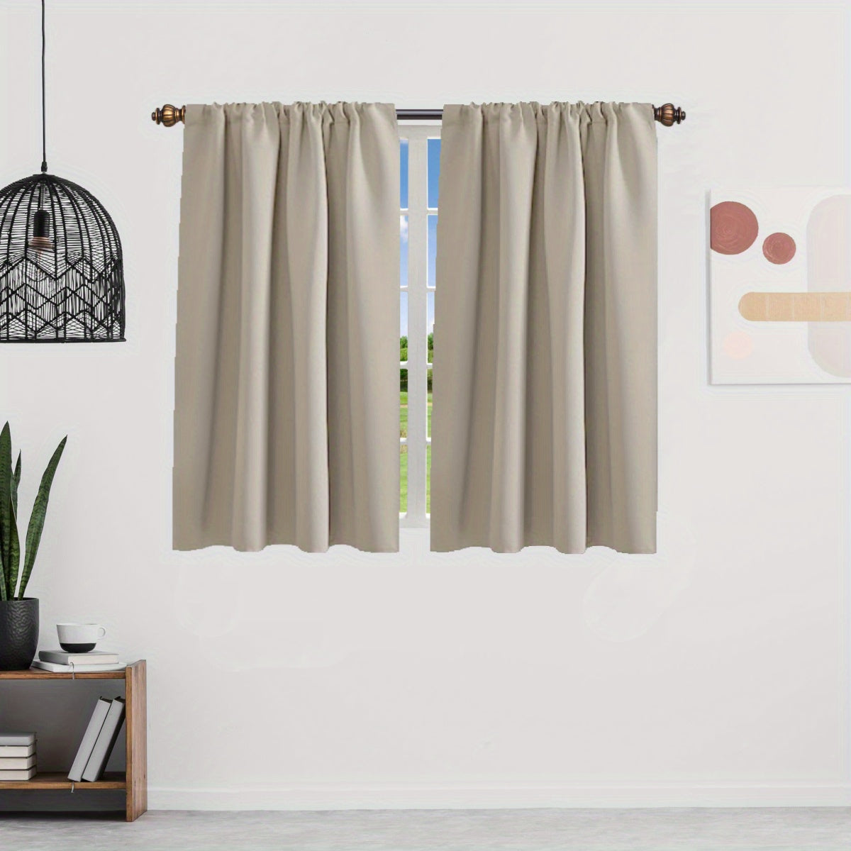 Silvery Rod Curtain for Heat Insulation and Blackout, Room Darkening, 1 Piece