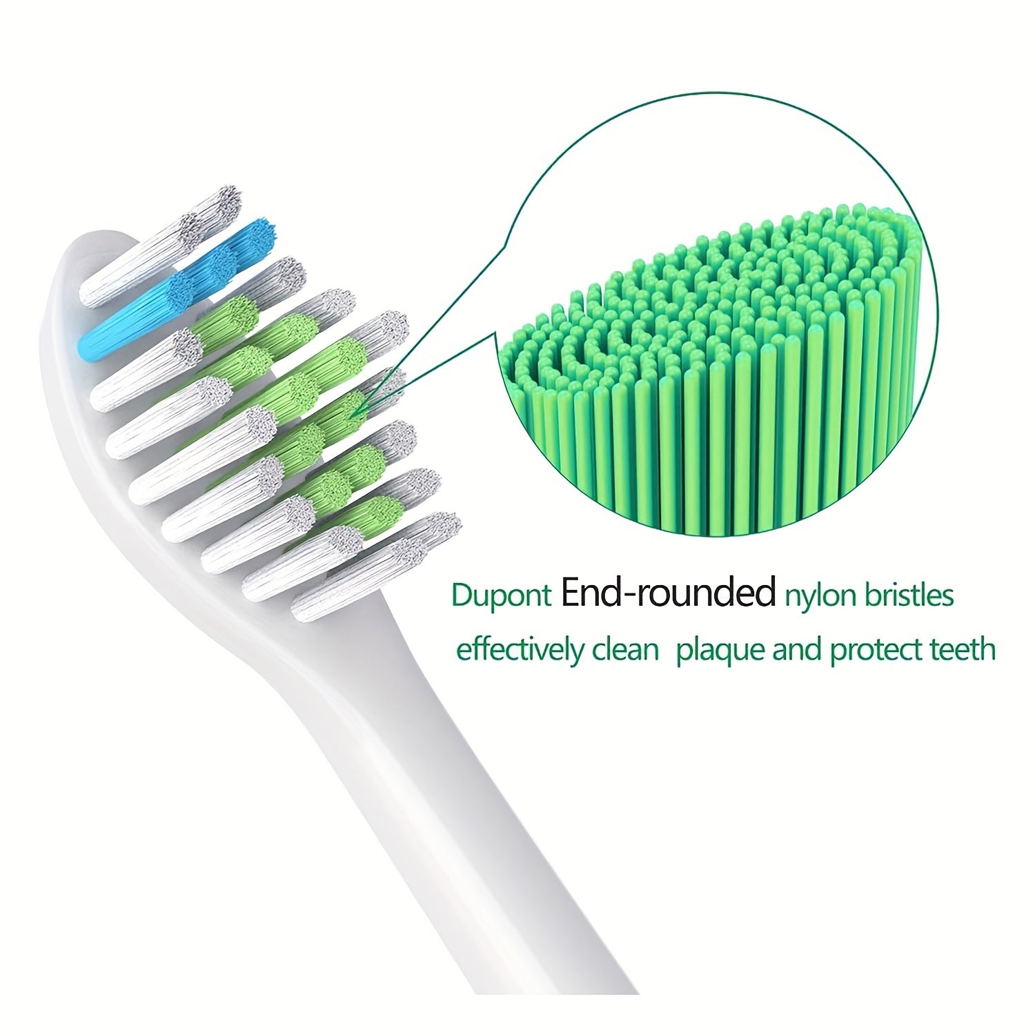 8 шт. сменных насадок для электрической зубной щетки с мягкой щетиной Dupont и крышками