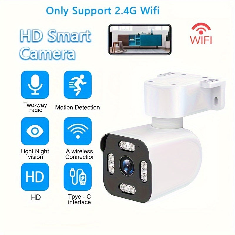 Outdoor Security Camera IP66 Waterproof 2.4G WiFi Night Vision Motion Detection