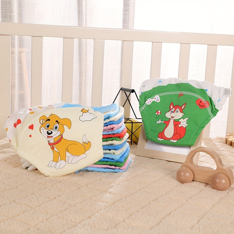 Комплект из 3 моющихся тренировочных штанов для детей - 6-слойные толстые тканевые подгузники, универсальные обучающие штаны для детей