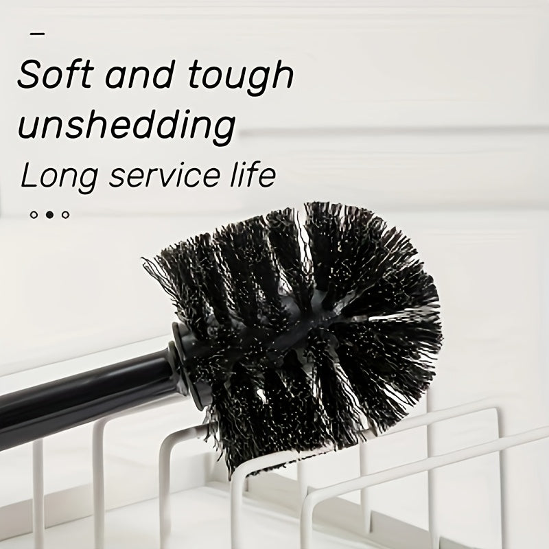 Elektrsiz hojatxona cho'tkasi to'plami, egiluvchan uzun tutqichi bilan, hammom idishlari uchun plastik tozalash cho'tkasi, o'lik burchaksiz dizayn, yashash xonasi, hammom, hojatxona, patio uchun tutqich kiritilgan - qo'lda tozalash vositasi