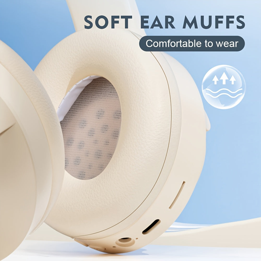 O'yin mikrofoni bilan simsiz, yig'iladigan retro quloqchinlar, tasodifiy foydalanish, yugurish, video qo'ng'iroqlar va HIFI ovoz sifati uchun.