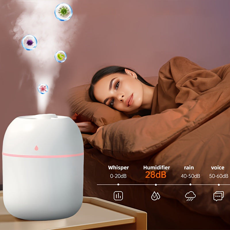 Large Silent Humidifier with Night Light and Aroma Diffuser for Home Bedroom Car