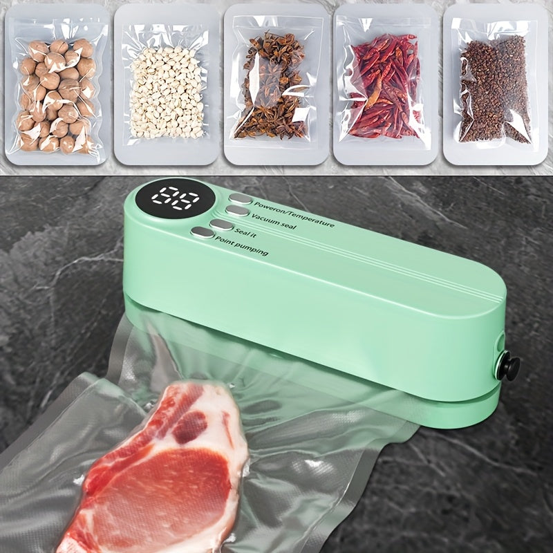 Mini Sealers uchun Snaklar Chips va Itlar uchun Mukammal USB Qayta Zaryadlanadigan Teal 4 Vacuum Sumkalar