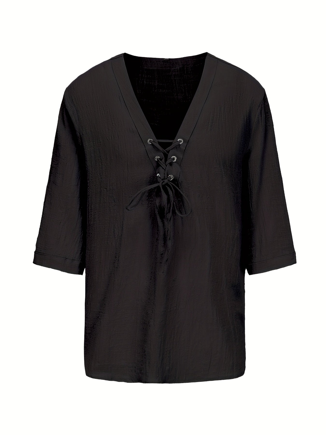 Men's Cotton V-Neck T-Shirt for Summer Casual Beach Wear