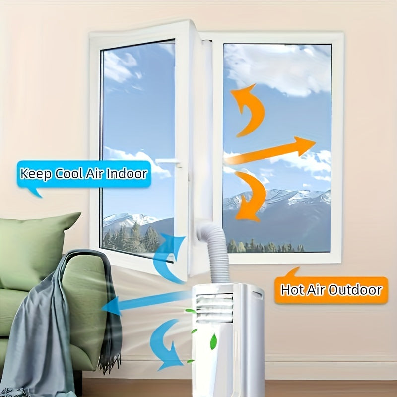 Portable AC Window Seal Kit with Zipper and Adhesive Opening for Dryers and Air Conditioners