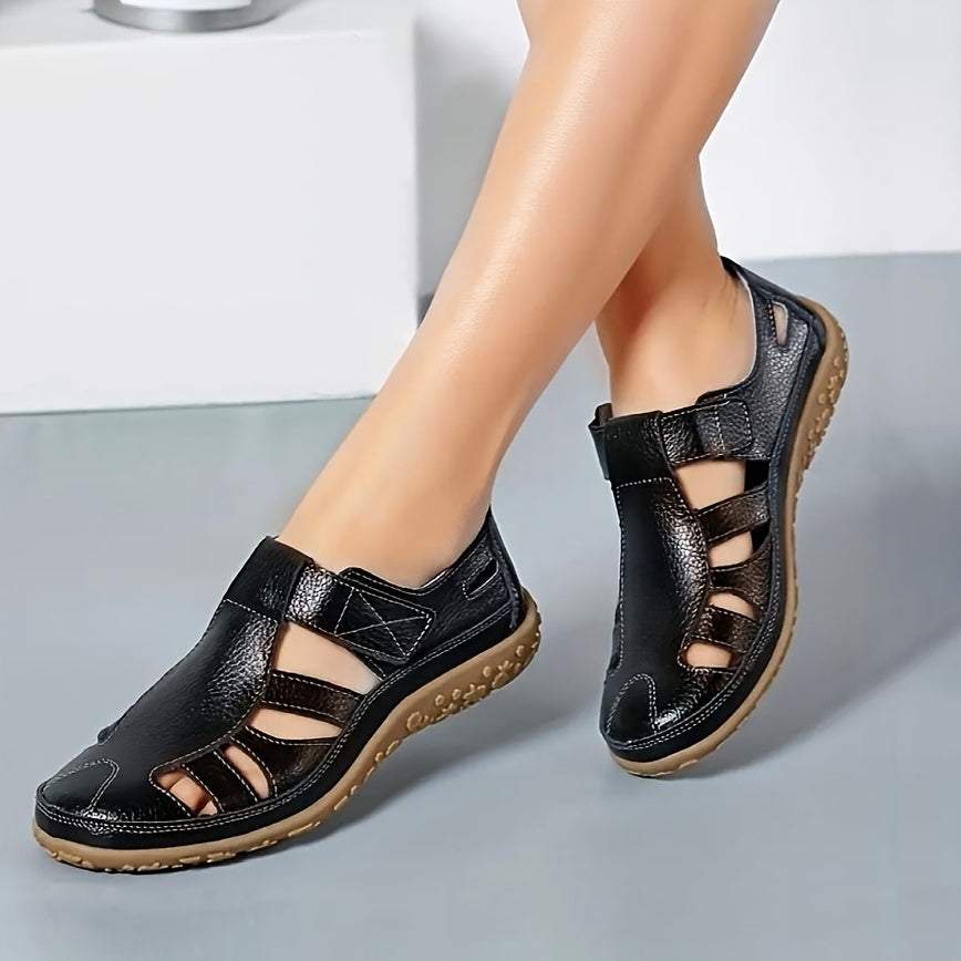 Women’s Solid Color Platform Sandals with Soft Sole and Wedge Heel
